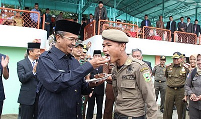 Pemkab Solok Gelar Upacara HUT Pol PP dan Pemadam Kebakaran